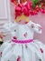Vestido Infantil Branco Florido Pink e Cinto Strass Pérolas Sku: 2256BP na internet