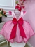Vestido infantil Barbie Rosa Babados Glitter Brilho luxo Sku: 4229BB na internet