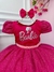 Vestido Infantil Barbie Pink Saia Glitter Laço Cinto Pérolas Sku: 0988PK - comprar online