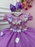Vestido Infantil Lilás C/ Renda e Aplique Flores Borboletas Sku: 3562LL