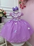 Vestido Infantil Lilás C/ Renda e Aplique Flores Borboletas Sku: 3562LL - comprar online