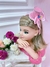 Tiara Infantil Circo Rosa Chiclete e Prata Princesas Festa Luxo Sku: TIARA225