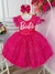 Vestido infantil Barbie Pink Babados Glitter Brilho luxo Sku: 4208PK - comprar online