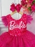 Vestido infantil Barbie Pink Babados Glitter Brilho luxo Sku: 4208PK na internet