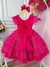 Vestido infantil Barbie Pink Babados Glitter Brilho luxo Sku: 4208PK - cade meu castelo