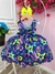 Vestido Infantil Barbie Azul Marinho Neon C/ Broche de Laço Sku: 1219AM - comprar online