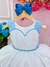 Vestido Infantil Barbie Branco Coração C/ Cinto de Pérolas Sku: 1232BR