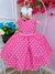 Vestido Infantil Barbie Rosa Chiclete C/ Bolinhas Brancas Sku: 1235RC