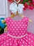 Vestido Infantil Barbie Rosa Chiclete C/ Bolinhas Brancas Sku: 1235RC - comprar online