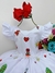 Vestido Infantil Branco Aquarela Com Cinto de Pérolas Luxo Sku: 40639BR - comprar online