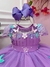 Vestido Infantil Lilás Peito Plissado Com Flores Borboleta Sku: 3582LL - loja online