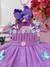 Vestido Infantil Lilás Peito Plissado Com Flores Borboleta Sku: 3582LL - comprar online
