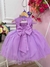 Vestido Infantil Lilás Peito Plissado Com Flores Borboleta Sku: 3582LL na internet