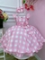 Vestido Infantil Barbie Rosa Xadrez Branco Com Laço Sku: 2023RB - comprar online