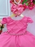 Vestido Infantil Rosa Chiclete Cinto Pérolas Damas Casamento Sku: 7504RQ - comprar online