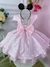 Vestido Infantil Rosa C/ Bolinhas Minnie C/ Aplique de Laço Sku: 0787RS na internet