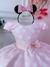 Vestido Infantil Rosa C/ Bolinhas Minnie C/ Aplique de Laço Sku: 0787RS - comprar online