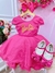 Vestido Infantil Barbie Luxo Pink Com Cinto de Pérolas Sku: 0094PK