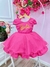 Vestido Infantil Barbie Luxo Pink Com Cinto de Pérolas Sku: 0094PK na internet