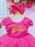 Vestido Infantil Barbie Luxo Pink Com Cinto de Pérolas Sku: 0094PK - comprar online