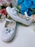Sapatinho Branco Verniz Com Lacinho e Flor Strass Sku: 0737BC