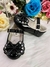 Sapatinho Preto Verniz Com Lacinho Duplo e Strass Sku: 2043PT