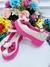 Sapatinho Salto Tratorado Off White e Rosa Barbie C/ Lacinho Sku: 832WT - comprar online