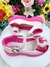 Sapatinho Salto Tratorado Off White e Rosa Barbie C/ Lacinho Sku: 832WT - cade meu castelo