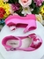 Sapatinho Salto Tratorado Barbie Rosa Chiclete e Pink Lacinho Sku: 832RC - loja online
