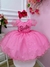 Vestido Infantil Barbie Rosa Chiclete C/ Glitter e Estrelas Sku: 1209RT