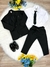 Terno Social Com Calça Preto Camisa Branca Com Gravata Sku: 0788PT
