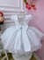 Vestido Infantil Branco C/ Aplique Borboletas Laço e Pérolas Sku: 20067BR na internet