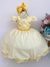 Vestido Infantil Amarelo Cinto de Pérolas Casamento Luxo Sku: 7504AE