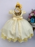 Vestido Infantil Amarelo Cinto de Pérolas Casamento Luxo Sku: 7504AE na internet