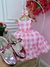 Vestido Infantil Barbie Xadrez Rosa Bebê Com Laço Sku: 3357RS
