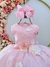 Vestido Infantil Rosa Luxo C/ Flores em Aplique e Renda Sku: 4119RR Categoria: VILA LELÊ 4 ao 16VESTIDOS 4 ao 16 Marca: Vila Lelê - comprar online