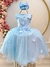 Vestido Infantil Azul C/ Renda e Aplique de Flores Damas Sku: 4119AP Categoria: VILA LELÊ 4 ao 16VESTIDOS 4 ao 16 Marca: Vila Lelê