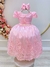 Vestido Infantil Rosa C/ Renda Realeza Casamento Festas - comprar online