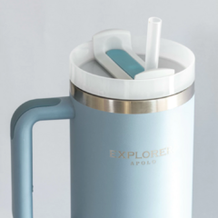VASO TERMICO EXPLORER CON BOMBILLA 1.18L - Celeste - comprar online