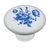 Puxador Cerâmica IL7068 - Branco Floral Azul - comprar online