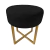 Puff Madri Metal Dourado Veludo Preto - Decora Vip Brasil
