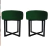 Puff Madri Metal Preto Veludo - Decora Vip Brasil