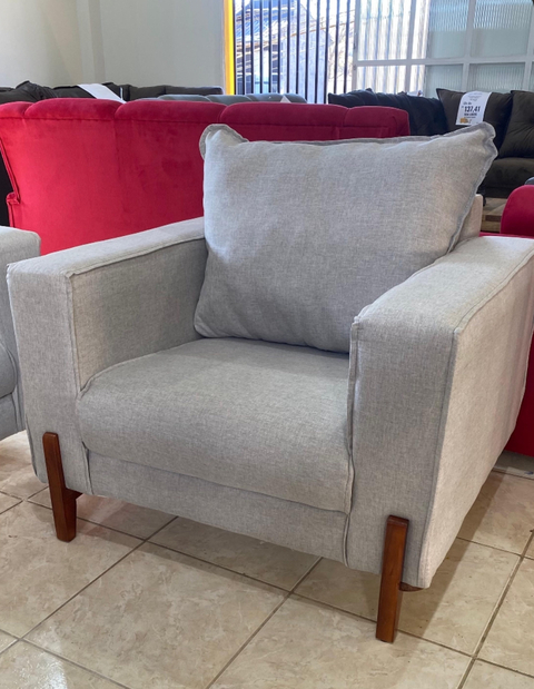 POLTRONA RAVENA 1 QUALYFLEX TECIDO LINHO BEGE TC-A0005