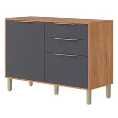 BALCAO DIVINA ESPLENDIDA 120CM COM TAMPO 2PT 2GAV - CINAMOMO/TITANIUM 100%MDF MGM - comprar online
