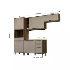 COZINHA LUNA ARMARIO BASCULANTE 80CM 1PT BASCULANTE COR CARVALHO ARAGUAIA na internet