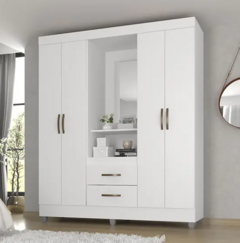 GUARDA ROUPA CAPELA COM ESPELHO BRANCO (MODELO LITE )