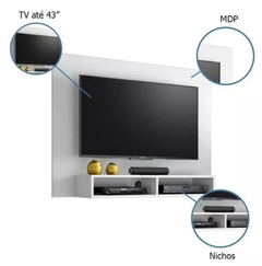 PAINEL PARA TV ATÉ 49" COM NICHOS EROS NOTÁVEL - BRANCO