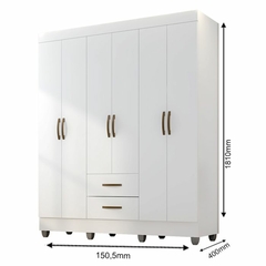 GUARDA ROUPA 6PT (POP) BRANCO MOVEIS LEAO na internet