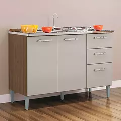 BALCAO DORA SEM TAMPO RP/OFF 120 3 PORTA 2 GAVETA