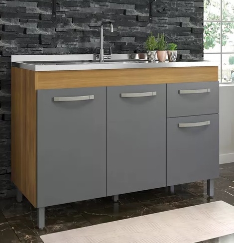 BALCAO 1,19 P/ PIA - FREIJO C/ GRAFITE